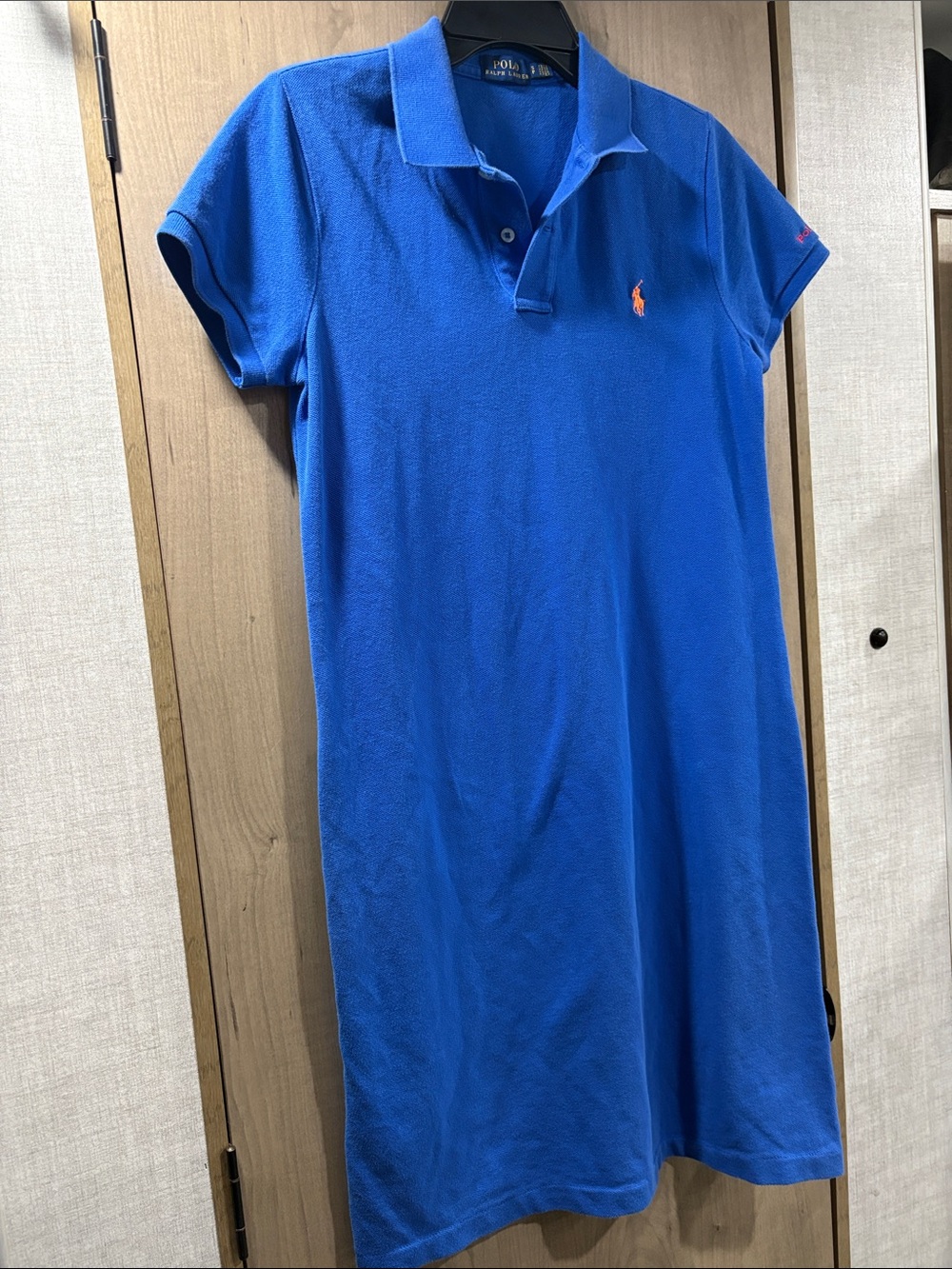 Polo by Ralph Lauren Royal Blue Polo Midi Dress with Orange Pony